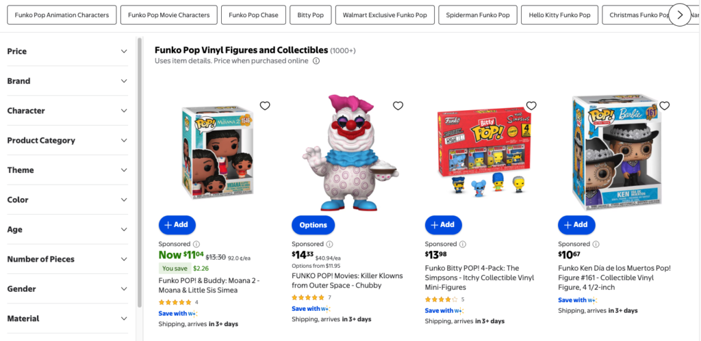 walmart funko pop