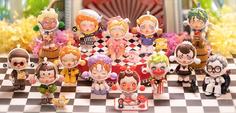 Pop Mart blind box figures display adult collector.