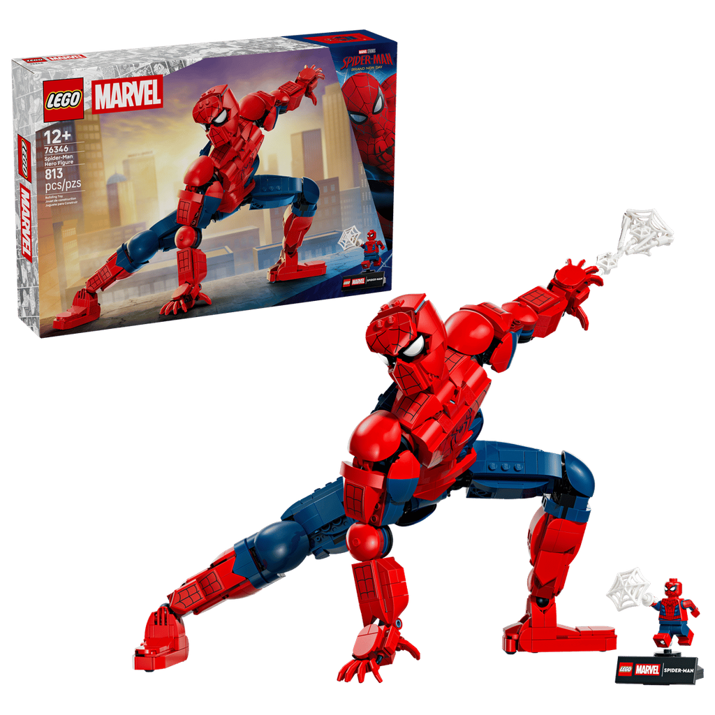 LEGO Spider-Man Hero Figure set 76346 box featuring the large-scale 36cm buildable Spider-Man figure.